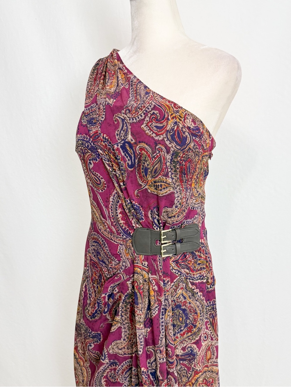 Ralph Lauren One-Shoulder Paisley evening gown - Picture 4 of 9